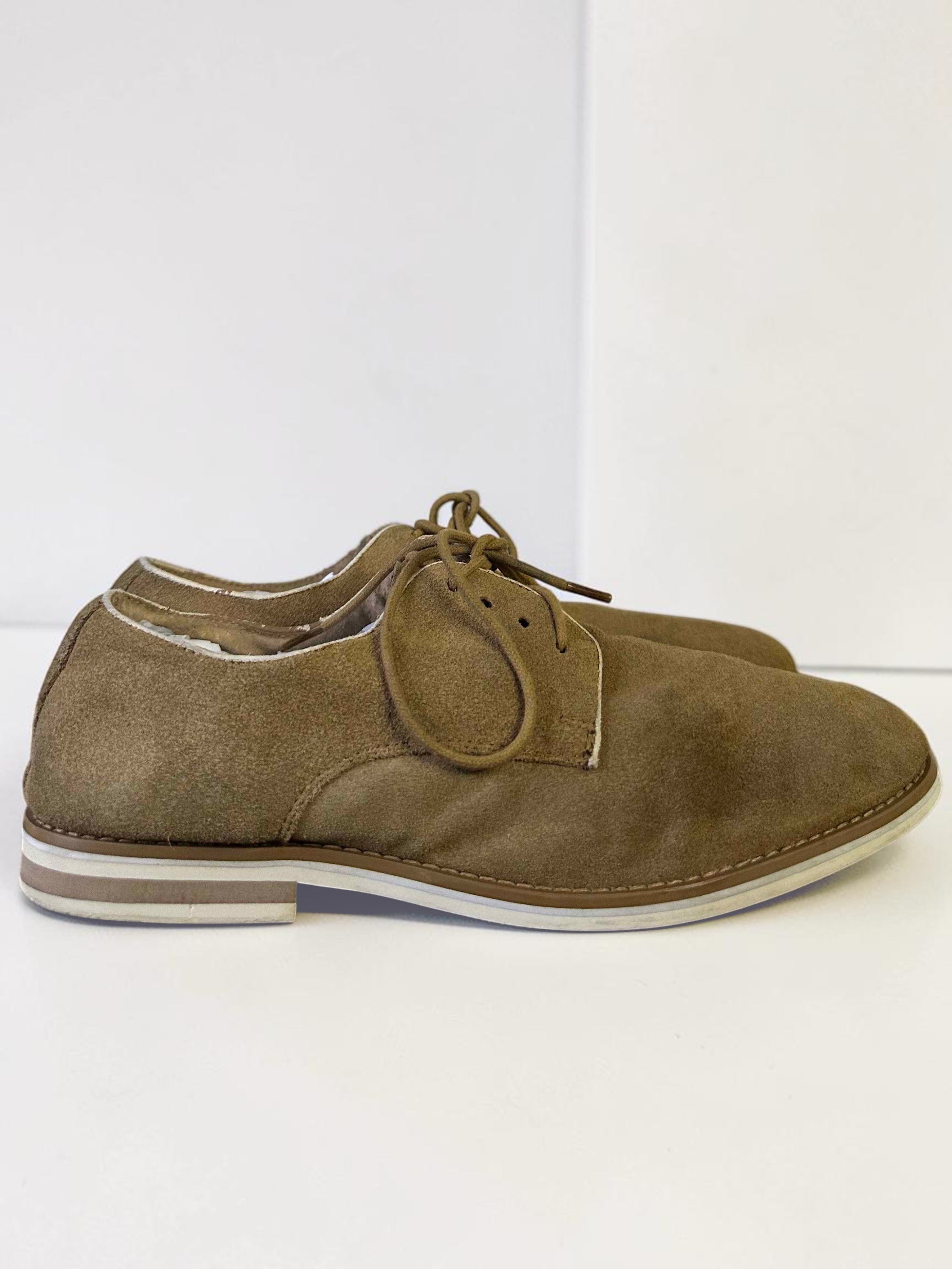 CASUAL SUEDE DERBY SHOES – OLIVE KHAKI