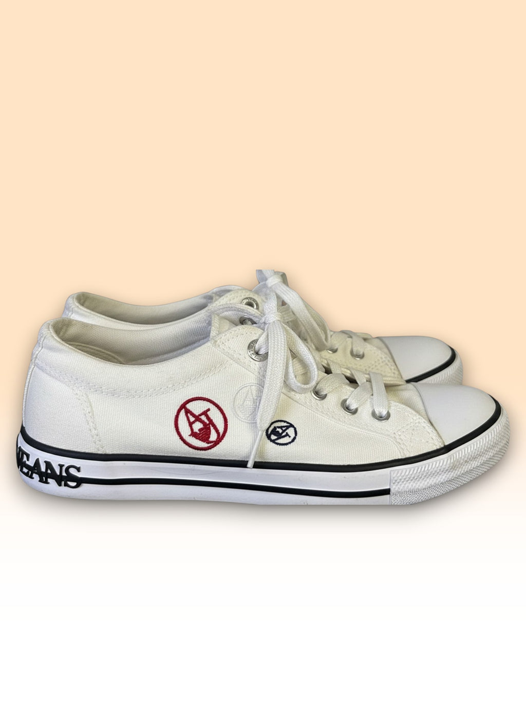Armani Jeans Classic Canvas Low-Top Sneakers – Off-White